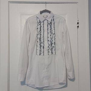 Slim Fit Ruffle Tuxedo Shirt